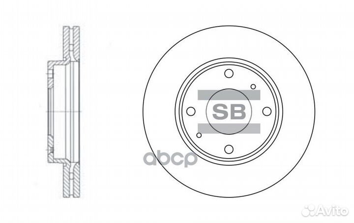 Диск тормозной передний hyundai avante XD (ABS)