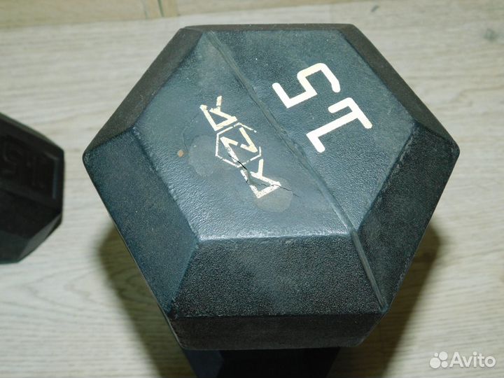 Гантели гексагональные 15 кг 2 шт (цена за пару)