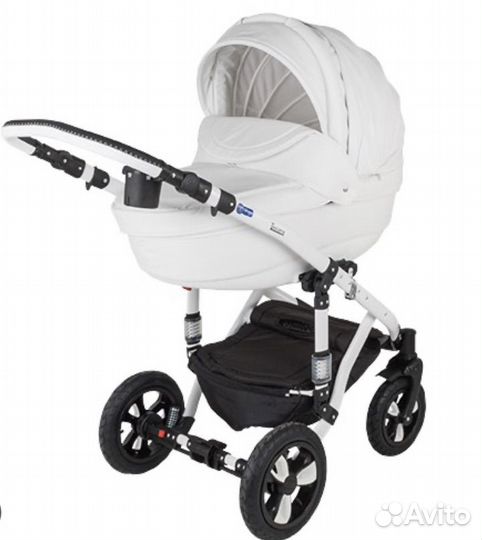 Коляска 3 в 1 bebe mobile белая экокожа