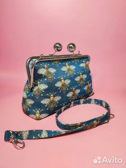 Сумка Клатч театральный Ридикюль с пчелами