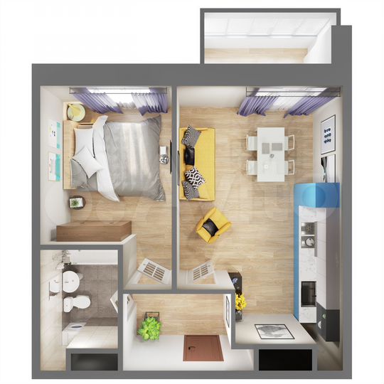 2-к. квартира, 45,7 м², 5/25 эт.