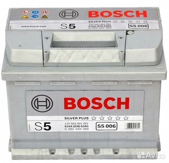 Аккумулятор bosch 63 А/ч S50 06 242x175x190 EN610