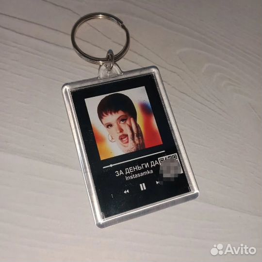 Подарок Брелок с фото и треком