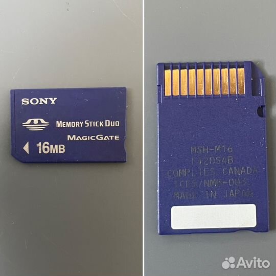 Карты памяти Sony Memory stick pro duo и адаптер