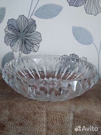 Конфетница из чешкого хрусталя СССР