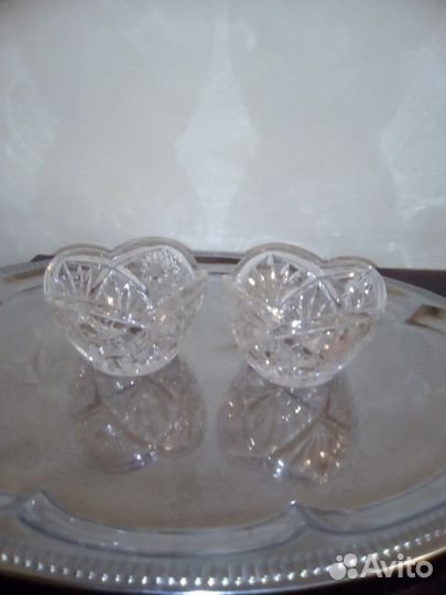 Две вазочки хрусталь СССР
