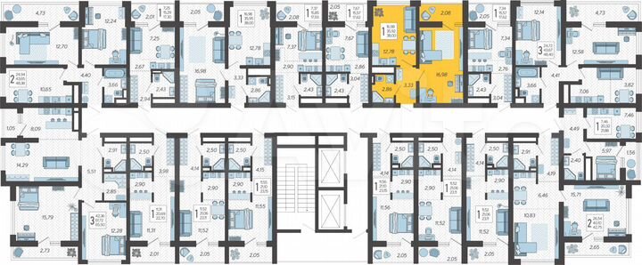 1-к. квартира, 38 м², 18/19 эт.
