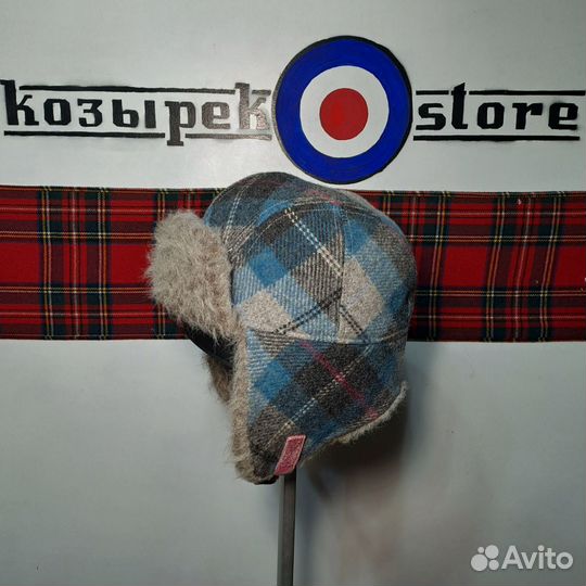 Твидовая шапка ушанка Ness