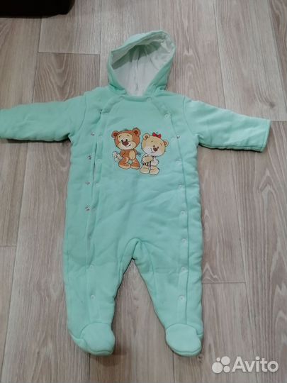 Комбинезон демисезон 62-68 + шапочка