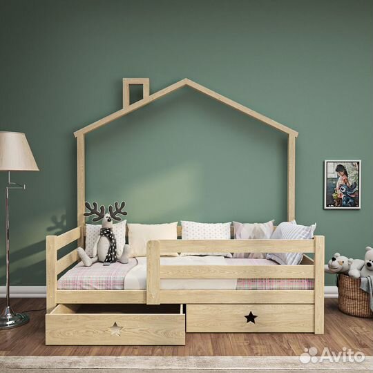 Кровать домик деревянная