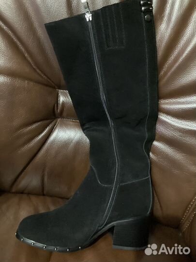 Сапоги замшевые новые