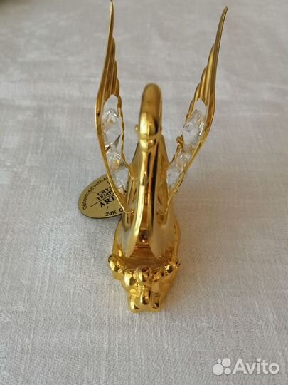 Статуэтка лебедь с кристаллами
