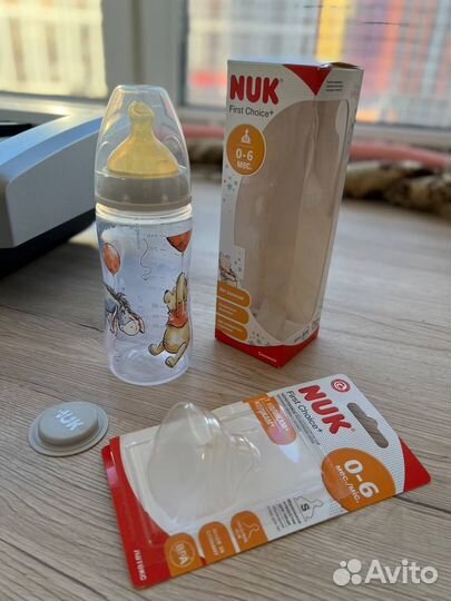 Бутылочка nuk новая соска chicco для бутылочек 2+