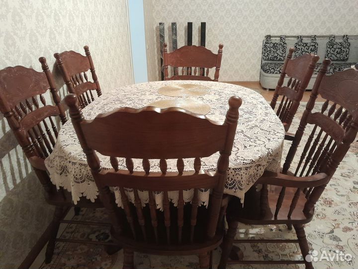 Стол обеденный со стульями бу