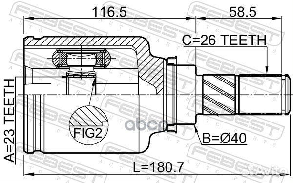 Шрус внутренний 23x40x26 0211-F15E Febest