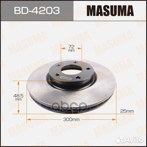 Диск тормозной mazda 3/5 03- пер. BD4203 Masuma