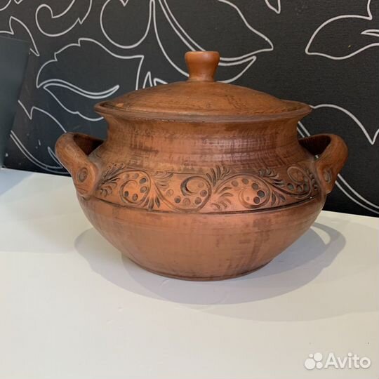 Жаровня супница глиняная