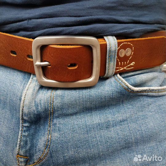 Ремень мужской кожаный