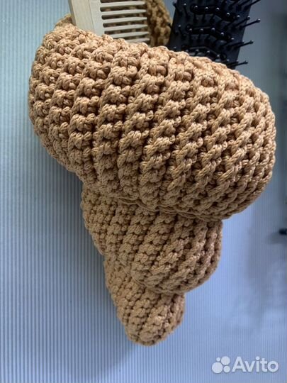 Вязаная ракушка кашпо