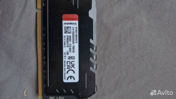 Оперативная память ddr4 kingston fury 2*8gb(16gb)