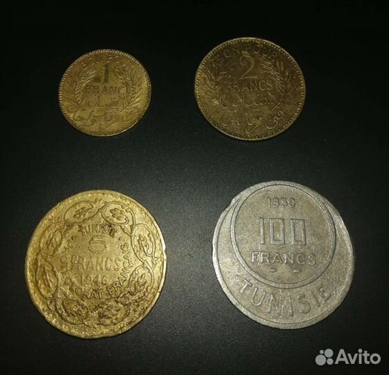 Тунис, французский протекторат 4 монеты