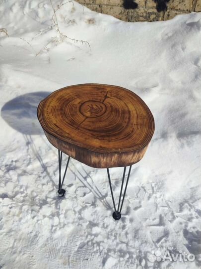 Столик кофейный лофт из спила