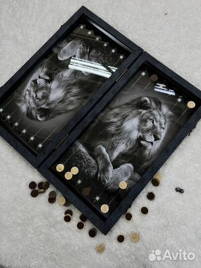 Нарды ручной работы со стеклом 