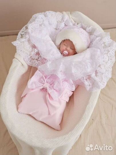 Конверт на выписку для девочки зима-весна-осень