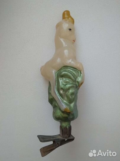 Ёлочная игрушка СССР козлик Серебряное копытце