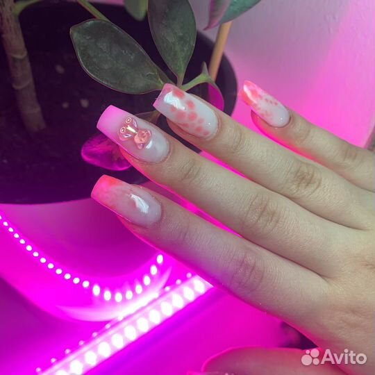 Маникюр с покрытием наращивание