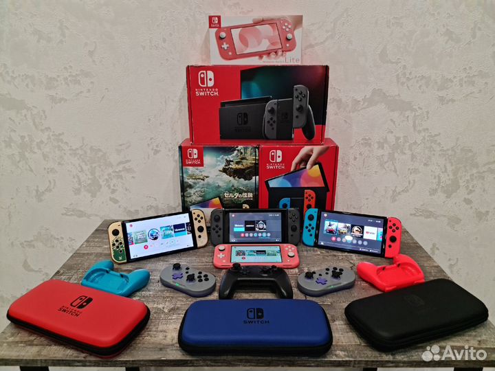 Новый Nintendo switch oled прошитый+игры+подарки