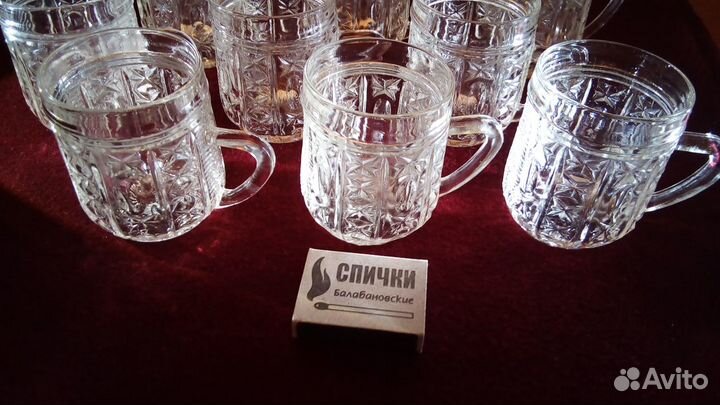 Хрустальные кружки 9 штук