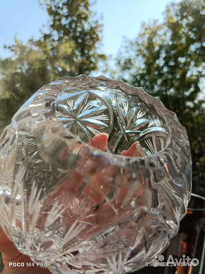 Хрустальная ваза шар