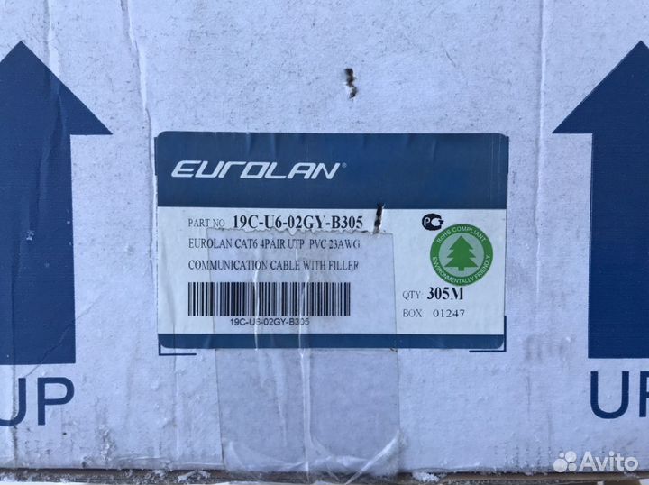 Сетевой кабель витая пара Ethernet, 6 категория, E