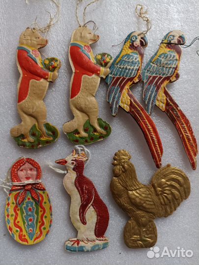 Елочные игрушки СССР картонаж