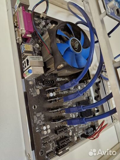 Asrock h81 pro btc + память + проц + охлад