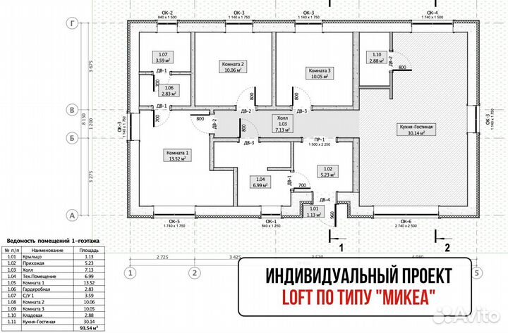 Готовый проект дома Микея 5 front, m3, m5, каркас