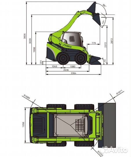 Мини-погрузчик Zoomlion ZS080V, 2023