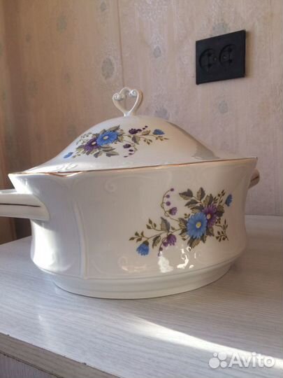 Супница Польша костяной фарфор и 6 тарелок