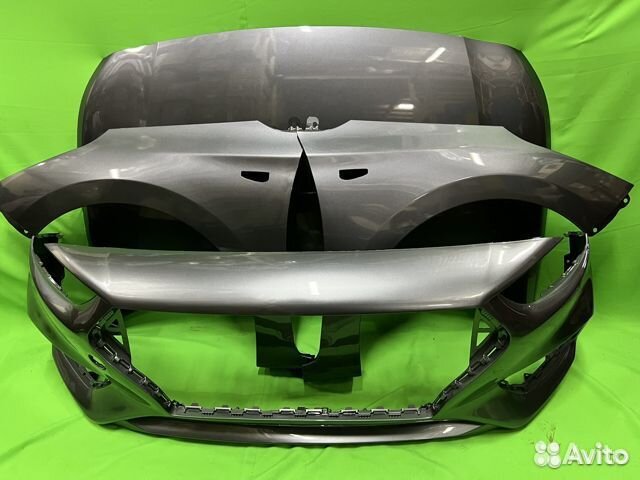 Передний бампер Hyundai Solaris 2 серый