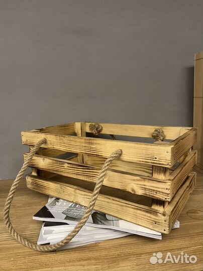 Ящик деревянный подарочный в Новому году