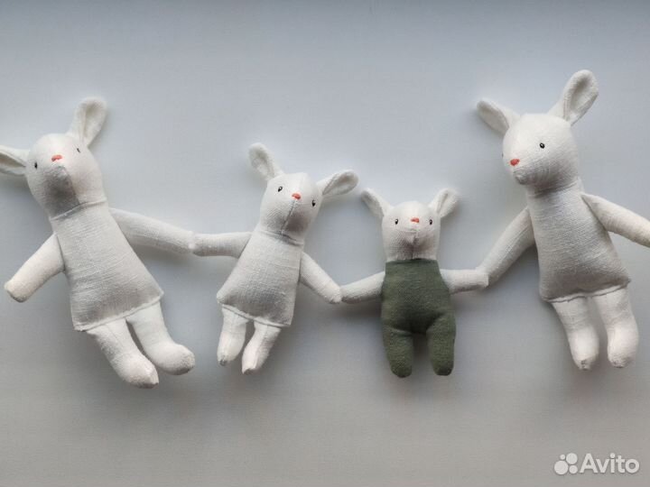 Зайки семейка игрушки ручной работы