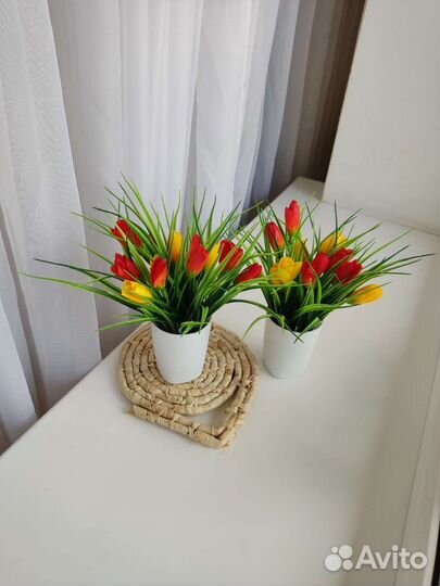 Искусственные цветы, искусственная зелень, осока