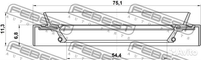 Сальник ступичный задний 54.4x75.1x6.8x11.3 95HDY5
