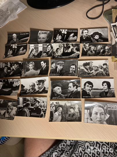 Открытки актеров СССР чб. 8,5/3,5 см