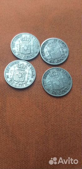 Испания. 50 сентимо 1880г