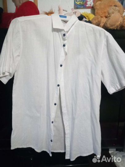 Рубашка для мальчика льнаная в отличном состоянии