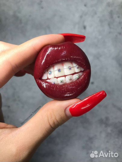 Брошь губки с брекетами