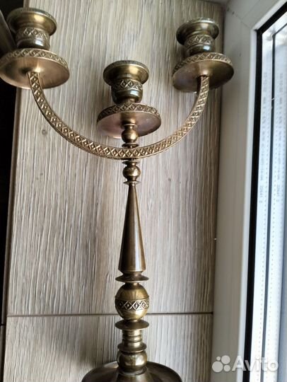Подсвечник разборный бронза антиквариат