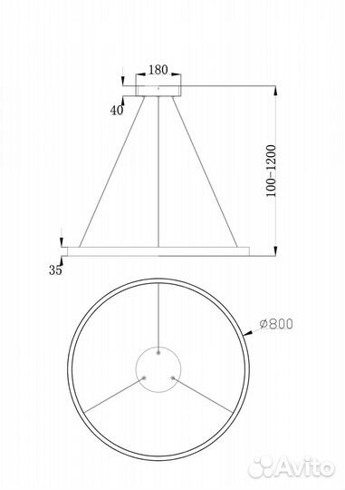 Подвесной светильник Maytoni Rim MOD058PL-L42BS4K